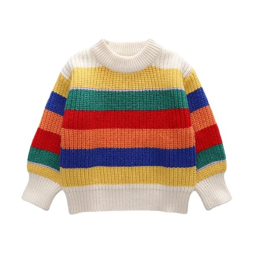 Boy Sweatshirt Sweater Pullover Cute Rainbow Stripe Coat For Autumn Fall And Winter Boys Shorts Size 20