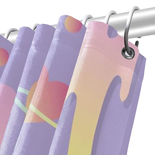 Rideau de douche lavable imprimé graffiti violet avec 12 anneaux inclus - 6