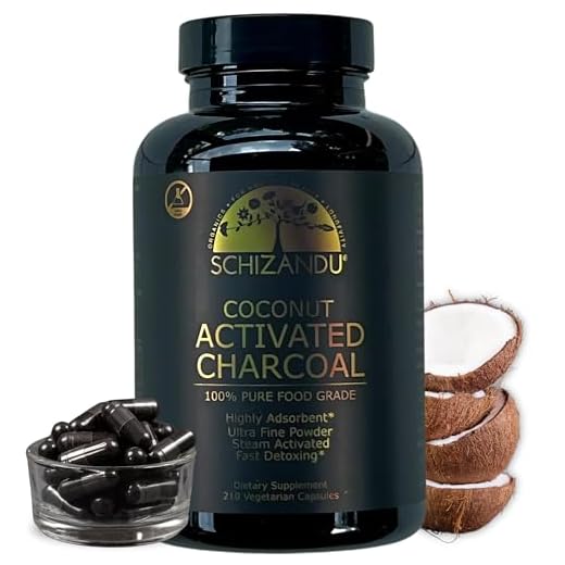 Schizandu Organics Activated Coconut Charcoal Capsules, 100% Pure Detox, Non GMO | 210 Pills | Use for Detoxification, Teeth Whitening, Digestive Health, Hangover Prevention