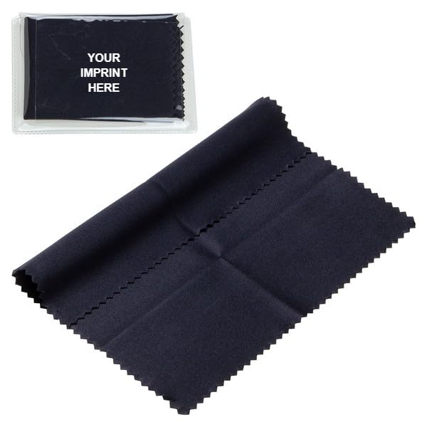 Promos On-Time 150-Qty Custom Promotional Microfiber Cleaning Cloth with Clear PVC Case