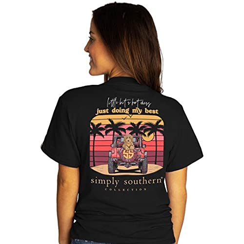 Simply Southern Little Bit Hot Mess Just Doing My Best 4x4 T Shirt Black