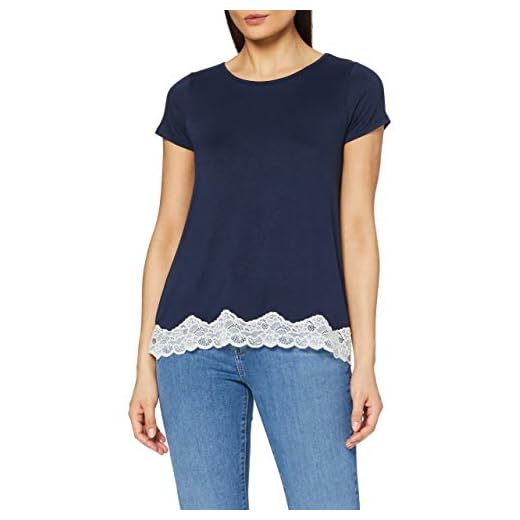 United Colors of Benetton T-Shirt L/s Camiseta de Tirantes, Azul (BLU Scuro 13c), Talla única (Talla del Fabricante: X-Small) para Mujer
