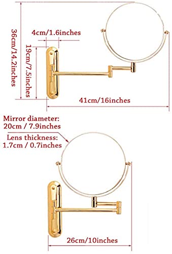Miroir de maquillage résistant aux reflets flous grâce au zoom 3X extensible mural - 5