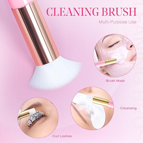 Setgnur Lash Shampoo For Lash Extensions 60Ml Eyelash Extension Cleanser Lash Shampoo Cleaning Kit With Shampoo Brush & Mascara Brush-No Irritating Foaming Eyelash Makeup Remover For Home Salon Use thumb #4