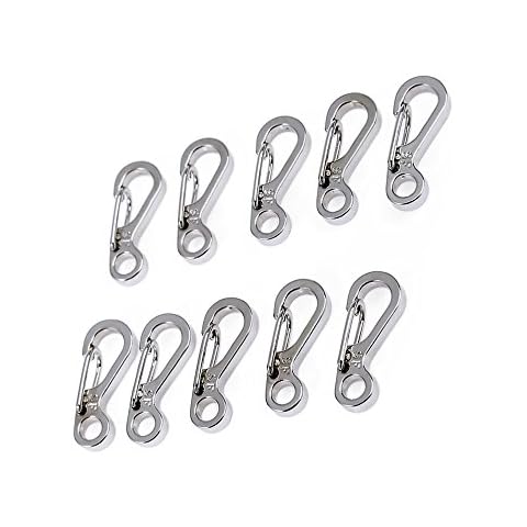 ShineIn EDC Mini SF Carabiner Outdoor Buckle Clasps Camping Paracord Hooks 10 Pcs(Light Silver) Cover