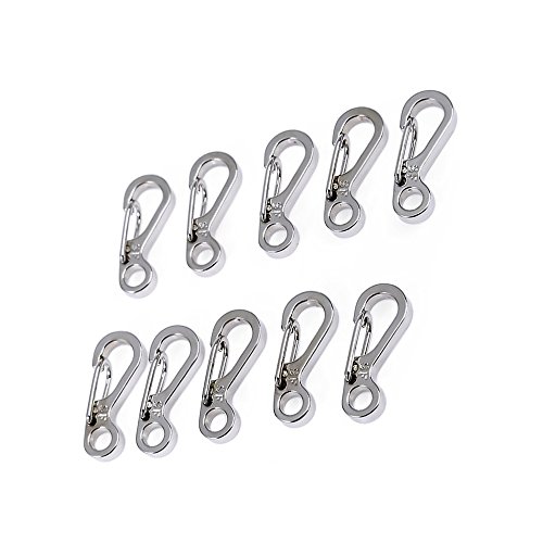 ShineIn EDC Mini SF Carabiner Outdoor Buckle Clasps Camping Paracord Hooks 10 Pcs(Light Silver)