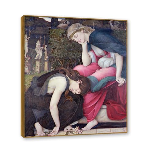Tableau religieux pour mur vide avec cadre doré champagne anti-reflet