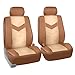 FH Group PU021BEIGETAN-COMBO Seat Cover (Premium Synthetic Leather with Accessories Combo Set Airbag Compatible Beige/Tan)