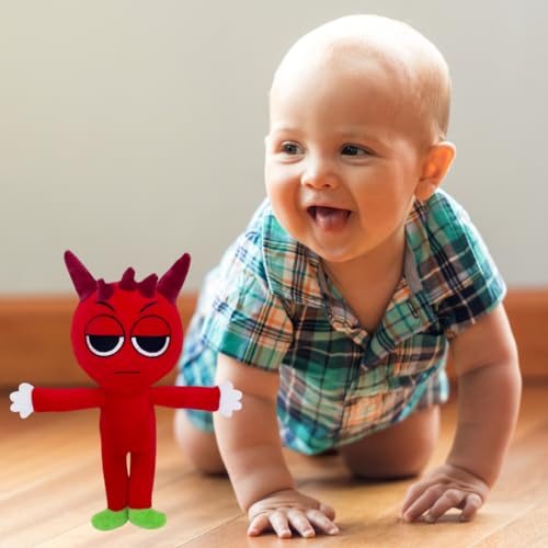 Image of Customized Text Standing Red Sprunki Plush Toys