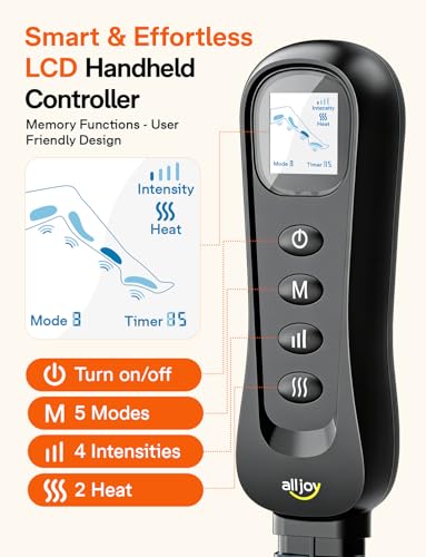 Image of ALLJOY Leg Massager for Circulation and Pain Relief FSA, Gifts for Men Women Dad Mom, Leg Massager with Heat and Compression, 2 Heat 5 Modes 4 Intensities 4 Extenders