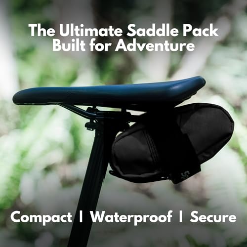 Image of SpeedSleev Spring Under-Seat Saddle Bag - Small - Road, Gravel & MTB Cycling Bag - Dropper Post Compatible - Ranger Og - Black