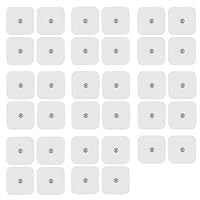 34 Pads Nachkaufset Selbstklebende Gel-Elektroden Pads, 50 X 50mm Selbstklebende Eletroden Geraet Elektroden Kompatibel mit Sanitas & Beurer Tens Maschinen Tens Pads mit 3.5mm Druckknopfverbindung