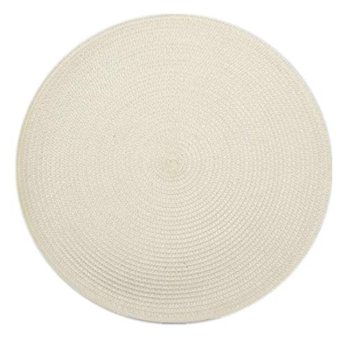 Molinter Lot de 2 sets de table ronds tressés - Pour table de salle à manger - Blanc