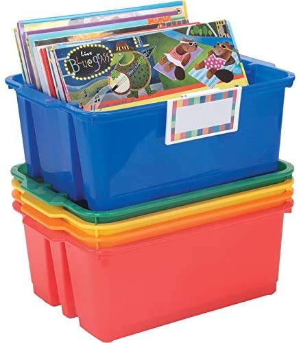 Really Good Stuff Clip-On Label Holders with Labels – Easily Attaches to Bins and Baskets – Keep Classroom Materials Organized and Clearly Labeled – Durable, Reusable (Set of 12) - Thumbnail 6