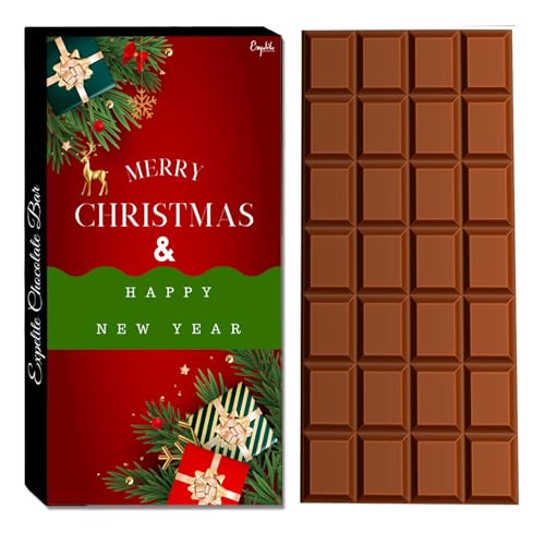 Image of EXPELITE Happy New Year and Merry Christams Chocolate Gift Box For Family - 100 Grams New Year Chocolate Gift For kids