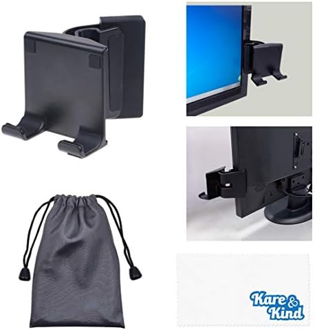 Kare & Kind Smartphone Clip-On Holder - Attaches to Monitor and Laptops - Adjustable Mount For Slim or Thick Monitors (up to 25mm) - With A Universal Phone Dock/Stand