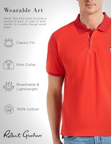 Robert Graham Men's Lucifer Short Sleeve Knit Cotton Polo Shirt2