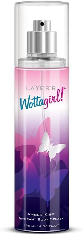 Wottagirl Amber Kiss Body Splash for Women | Floral & Aquatic Scent with Peony, Rose & Musk | Long Lasting Mist, Gentle on Skin | 135ml