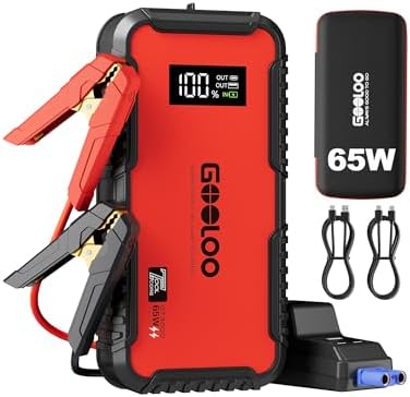 GOOLOO GT3000 Jump Starter, 65W Quick Charge, 3000A Battery Jumpe...