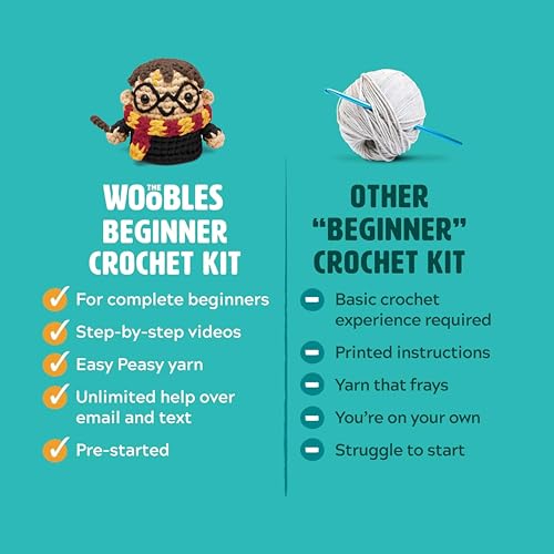 The Woobles Harry Potter Crochet kit - Beginner Crochet kit for Adults