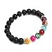 XINGYU Bracelet perlé réglable de Pierre gemme, diffuseur d'huile Essentielle de Bracelet de Pierre de Lave idéal pour l'aromathérapie Anti-Stress ou Anti-anxiété Unisexe, Seven Colors