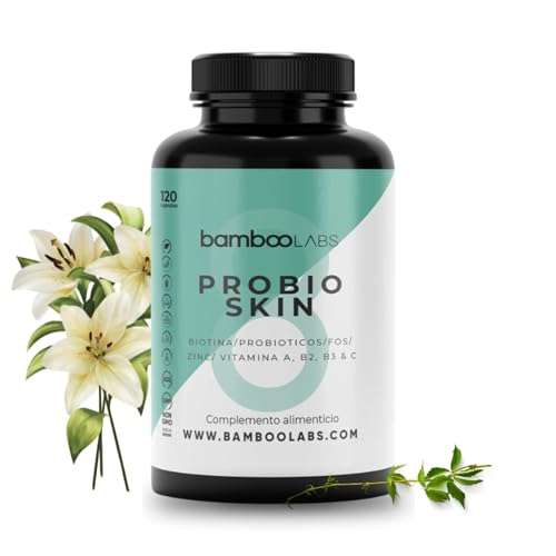 Biotina + Zinc + Multivitaminico + Probioticos, 120 Cápsulas, Potencia la Microbiota de tu Piel, Apoya el Crecimiento del Pelo, Fortalece la Piel y las Uñas, Vegano