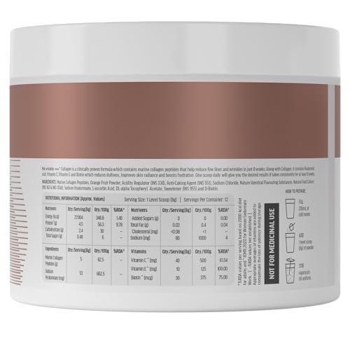 hk vitals Skin Radiance Marine Collagen Supplement (Watermelon, 100g) & Sipper Bottle (Grey, 300ml) Combo Pack | With Vitamin C & E | For Healthy Skin, Hair & Nails