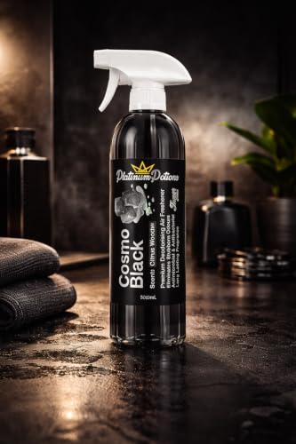 Image of Water-Based Car Air Freshener Spray | Luxury Automotive Deodorizer | Mold-Resistant Formula | Eliminates Odors and Refreshes Vehicle Interior | 17 fl oz | Cosmo Black