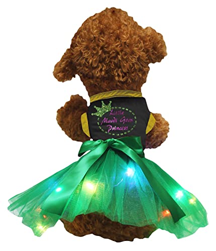 Robe princesse pour chiot avec LED vêtement de fête Mardi Gras taille L