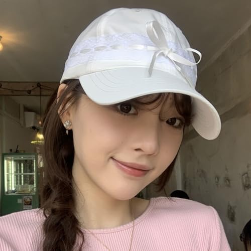 Girl Balletcore Bow Baseball Hat Balletcore Bow Versatile Hat for Spring Breathable Hat for Adults Casual Sport4
