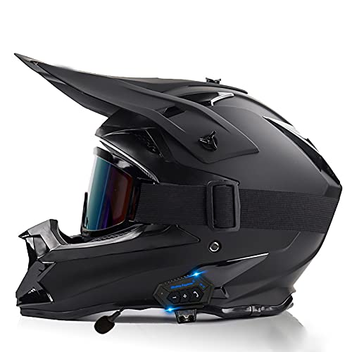 Casque de moto électrique tout-terrain Bluetooth intégral contre les chocs en descente VTT