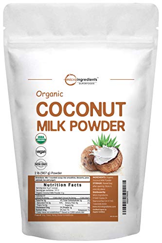 Micro Ingredients Organic Coconut Milk Powder, 2 Pound (32 Ounce), Plant-Based Creamer, Perfect for Coffee, Tea and Smoothie, Non-GMO and Vegan Friendly - Thumbnail 4