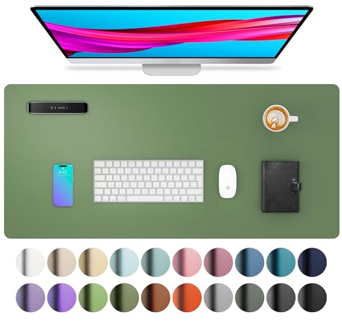 Aothia Desk Mat, Mouse Pad, Absorbent PU Leather Desk Pad Non-Slip Laptop Desk Protector for Home and Office(80cmx40cm,Olive Green) Aothia Desk Mat, Mouse Pad, Absorbent PU Leather Desk Pad Non-Slip Laptop Desk Protector for Home and Office(80cmx40cm,Olive Green)