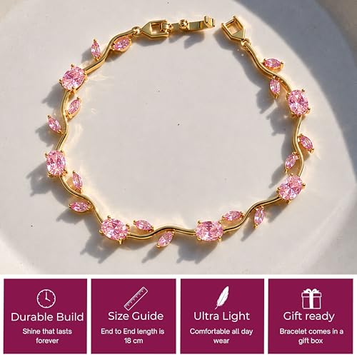 Image of Pixies Anti Tarnish Tulip Bracelet for Women Stylish | Hypoallergenic and Waterproof | Coquette and aesthetic accessories for girls | Ideal for gifting on special occasions | Comes in a gift box
