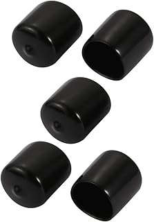 Tool parts 5Pcs 27mm Inner Dia PVC Flexible for Vinyl End Cap Screw Protector Cover Black