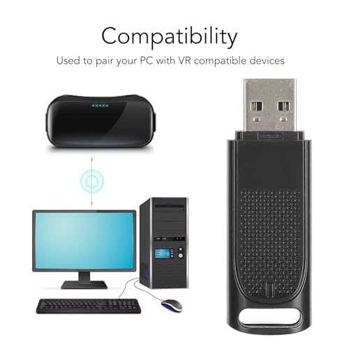 Image of 2 Pack Portable VR USB Dongle Receiver, Wireless Receiver for Valve Index Controllers Vive Tracker, with USB Extension Cable for SteamVR (Transparent Black)