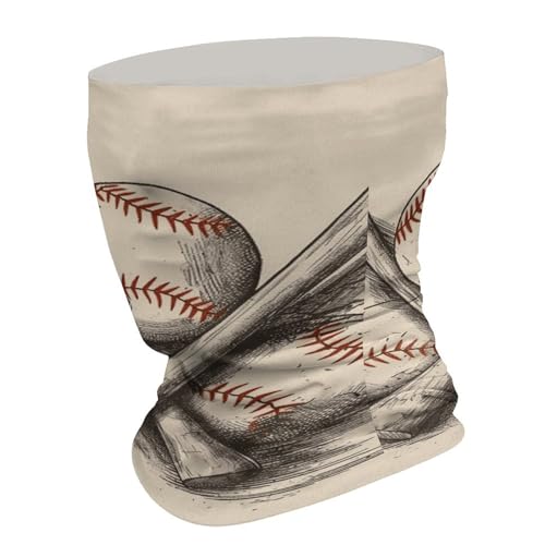 Cubrebocas tipo cuello transpirable a prueba de viento con diseño de bates y pelota de béisbol para hombres y mujeres miniatura 2