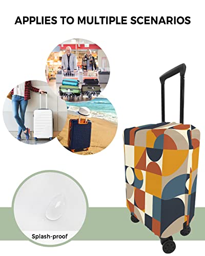 Travel Luggage Cover Spandex Elastic Suitcase Cover for Luggage, Scratch Proof Luggage Cover Protector for Trunk Case 29-32 Inch Luggage, Nordic Style Art Abstract Circle Pattern Yellow4