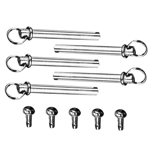 CHILDWEET 5セット 折りたたみ扇子修理用扇釘 メタル鍍リベット付きリングピン ファン安定性向上パーツ 折扇アクセサリー 耐久性とエレガンス