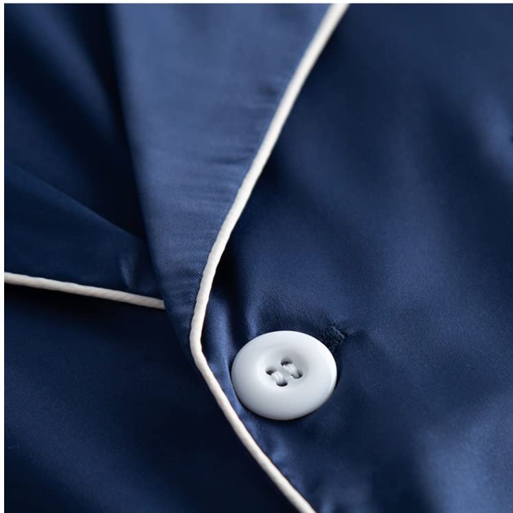 Ice silk pajamas men's thin short-sleeved shorts loose large silk high-grade sense home suit4