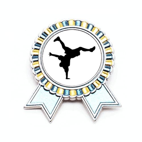 Broche Breaking Dancer en métal de taille M avec finitions soignées pour amateurs de breakdance