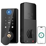 Smart Lock, Biometric Door Lock, 5-in-1 Keyless Entry, App Control, Black