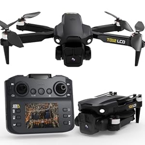 Toladrone TD12LCD Drohne mit Kamera für Erwachsene, Bürstenloser Motor Drohnen mit LCD-Bildschirm Echtzeitübertragung Faltbarer Quadcopter Drone für Anfänger