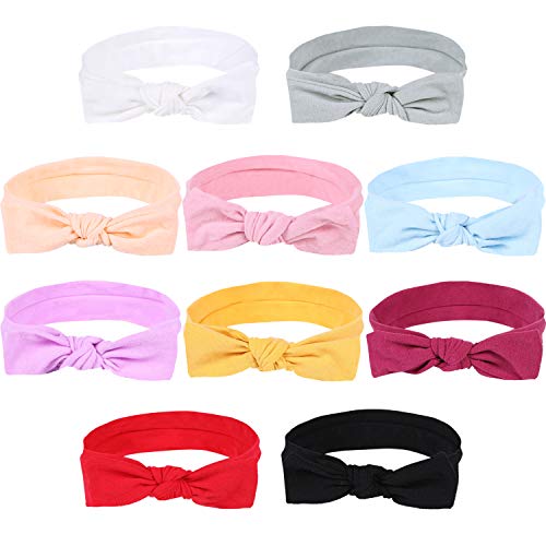 Gacimy Baby Girl Headbands Knotted Hair Bows Nylon Elastic Turban Headwrap Accessories