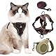 TYXHXTF Katzengeschirr mit Leine Ausbruchsicher Set, Katzen Automatisch Einziehbare Leine 3m (Kaffee)