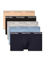 Calvin Klein Men's Microfiber Stretch Low Rise Trunk - 5 Pack, Light Cast/Shoreline, Medium | Mens Underwear - Everyday Comfort, Breathable