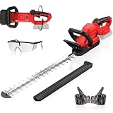 DEVTBLUN Cordless Hedge Trimmer Compatible with Milwaukee 18V Battery(Tool Only), 20" Bush Trimmer, 3000RPM Electric Hedge Trimmer, 180°Rotatable Head, Battery Powered Hedge Trimmer for Yard, Garden