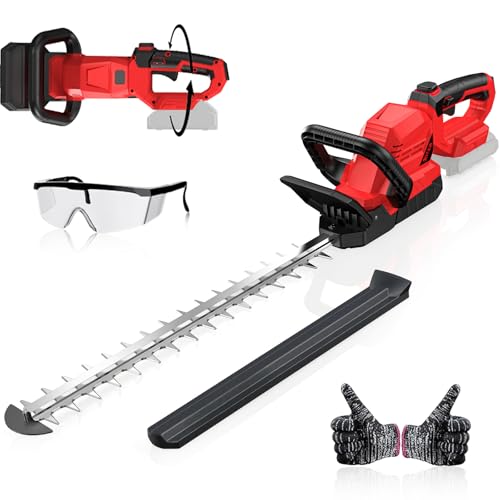DEVTBLUN Cordless Hedge Trimmer Compatible with Milwaukee 18V Battery(Tool Only) 20 Bush Trimmer 3000RPM Electric Hedge Trimmer 180Rotatable Head Battery Powered Hedge Trimmer for Yard Garden
