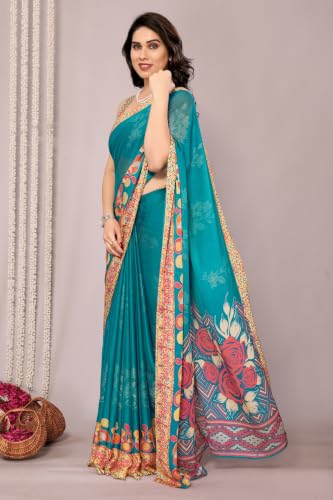 Image of MIRCHI FASHION Saree for Woman Chiffon Tie Dye Printed | Lightweight Daily Wear Women's Sari with Unstitched Blouse Piece (Available in 10 Colors)