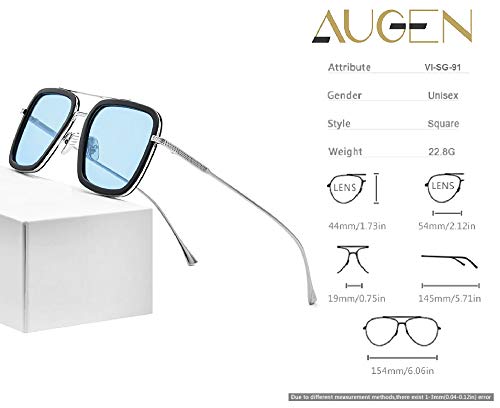 Visions India Edith Square UV Sunglasses Blue - Image 6